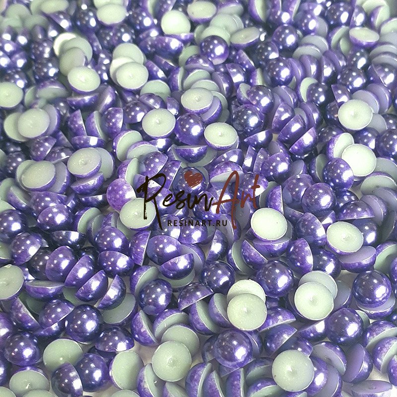 Бусинки (половинки) - цвет Темно-фиолетовый (6 мм) - Resin Art
 Темно Фиолетовый Цвет