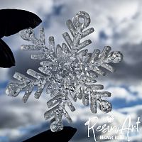 (818) Елочная игрушка кристаллическая Снежинка - Силиконовый молд